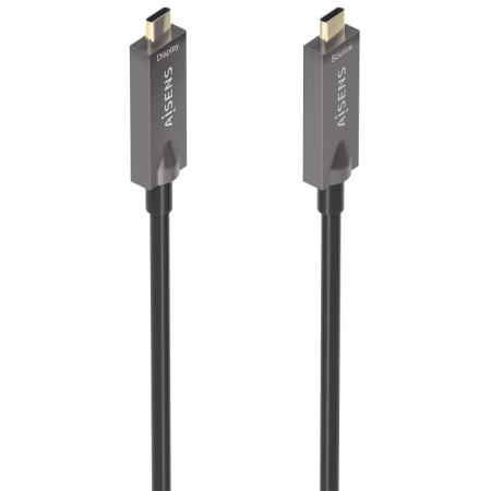 AISENS - Cable USB 3.1 Gen2 10Gbps AOC 4K@60Hz 3A 60W E-Marker, tipo USB-C/M-USB-C/M, Negro, 10m