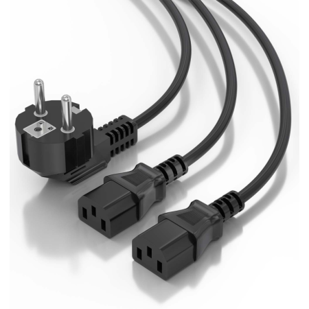AISENS A132-0864 cable de transmisión 3 m CEE7/7 Acoplador C13 2 x