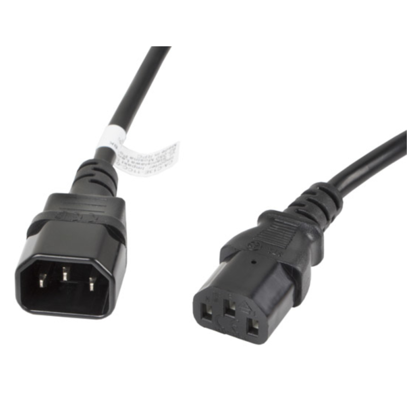 Lanberg CA-C13E-11CC-0030-BK cable de transmisión Negro 3 m C13 acoplador C14 acoplador
