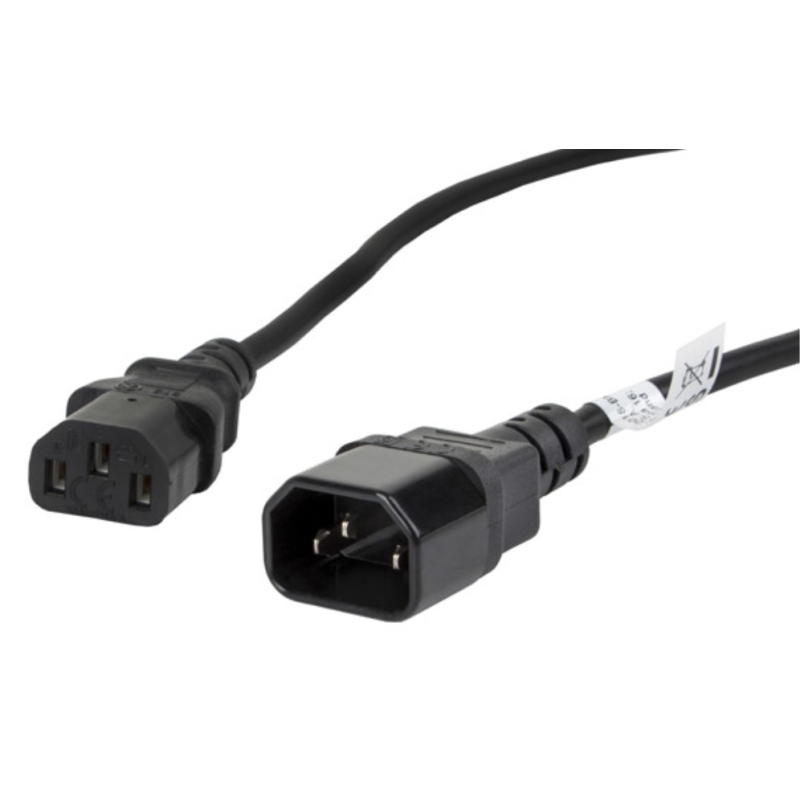 Lanberg CA-C13E-11CC-0018-BK cable de transmisión Negro 1,8 m C13 acoplador C14 acoplador