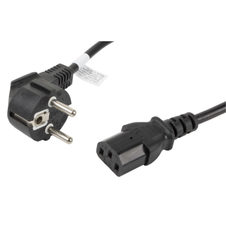 Lanberg CA-C13C-11CC-0018-BK cable de transmisión Negro 1,8 m C13 acoplador CEE7/7