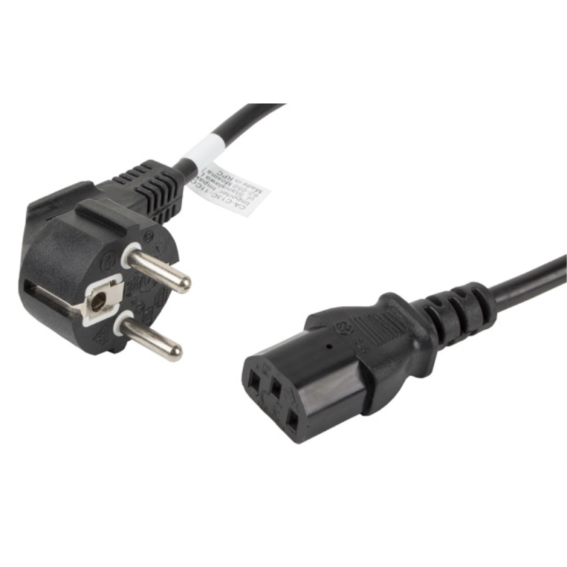 Lanberg CA-C13C-11CC-0018-BK cable de transmisión Negro 1,8 m C13 acoplador CEE7/7
