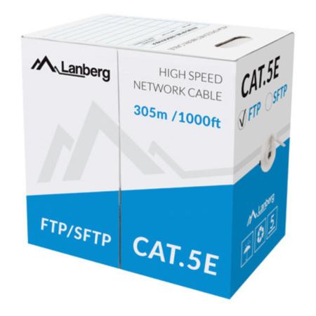 Lanberg LCF5-11CU-0305-S cable de red Gris 305 m Cat5e F/UTP (FTP)