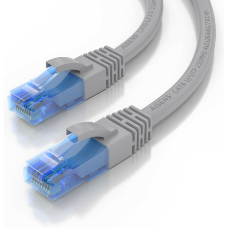 AISENS Cable De Red Latiguillo RJ45 Cat.6 UTP AWG26 CCA, Gris, 3.0 m