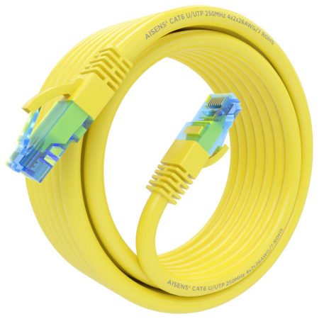 AISENS A135-0838 cable de red Amarillo 5 m Cat6 U/UTP (UTP) Alrededor