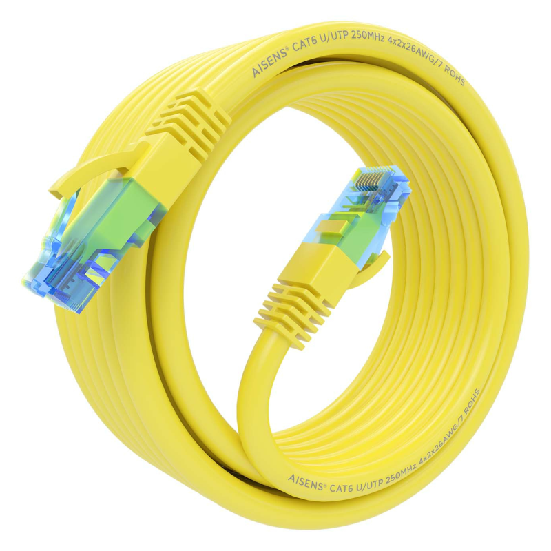 AISENS A135-0838 cable de red Amarillo 5 m Cat6 U/UTP (UTP) Alrededor