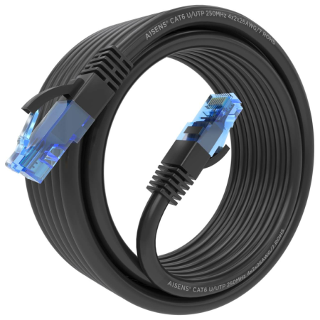 AISENS Cable De Red Latiguillo RJ45 Cat.6 UTP AWG26 CCA, Negro, 5.0 m