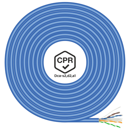 AISENS Cable de Red RJ45 LSZH CPR Dca CAT.6 UTP AWG24, Azul, 100 m