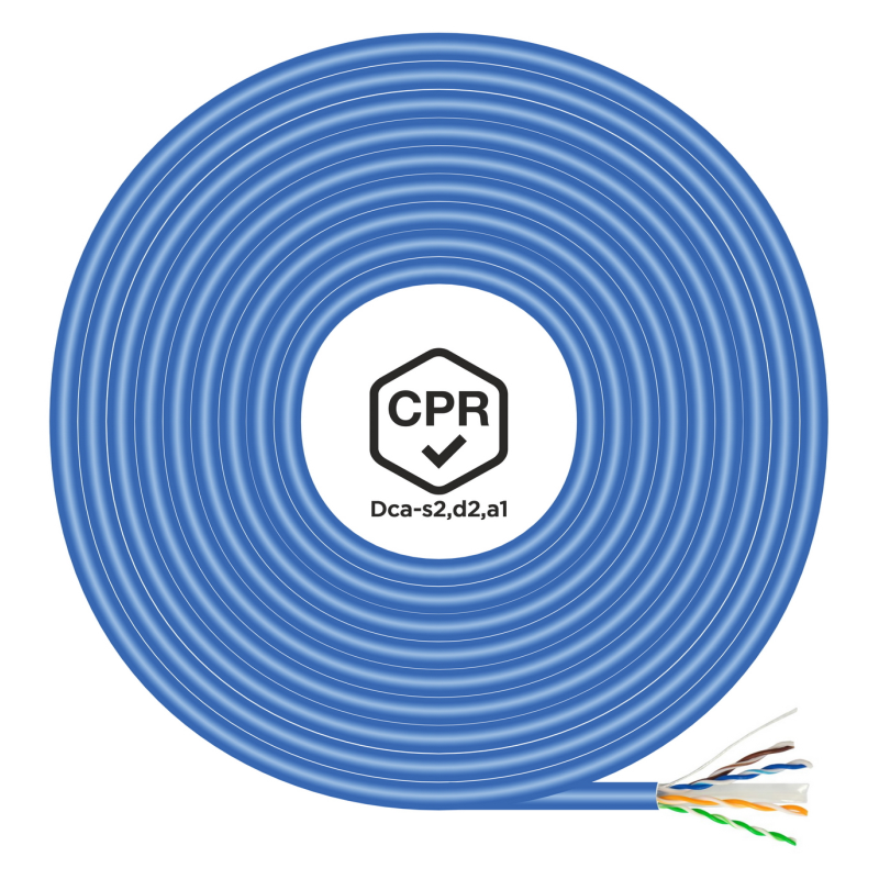 AISENS Cable de Red RJ45 LSZH CPR Dca CAT.6 UTP AWG24, Azul, 100 m