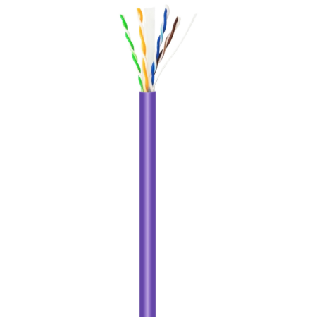 AISENS Cable de Red RJ45 LSZH Cat.6 UTP Rigido AWG23 CCA (Aleacion), Violeta, 100M
