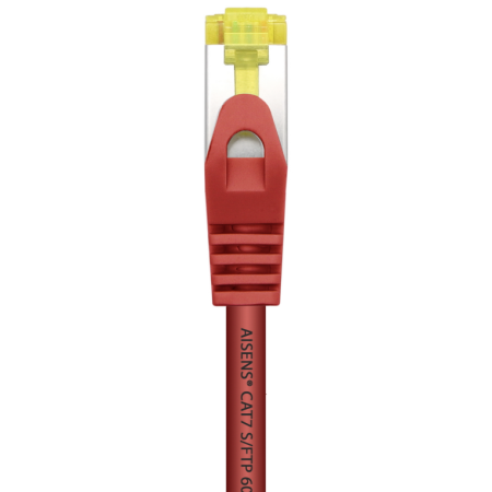 AISENS Cable De Red Latiguillo RJ45 LSZH Cat.7 600 MHz S/FTP PIMF AWG26, Rojo, 25 cm