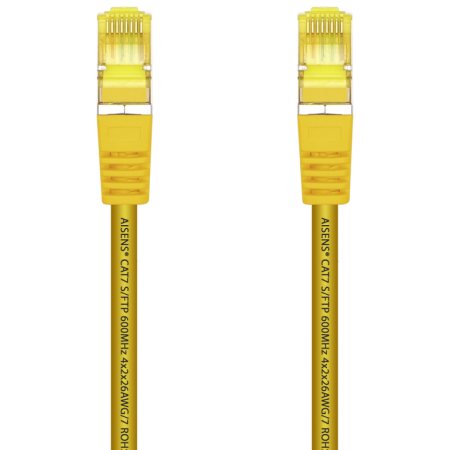 AISENS Cable De Red Latiguillo RJ45 LSZH Cat.7 600 MHz S/FTP PIMF AWG26, Amarillo, 25 cm