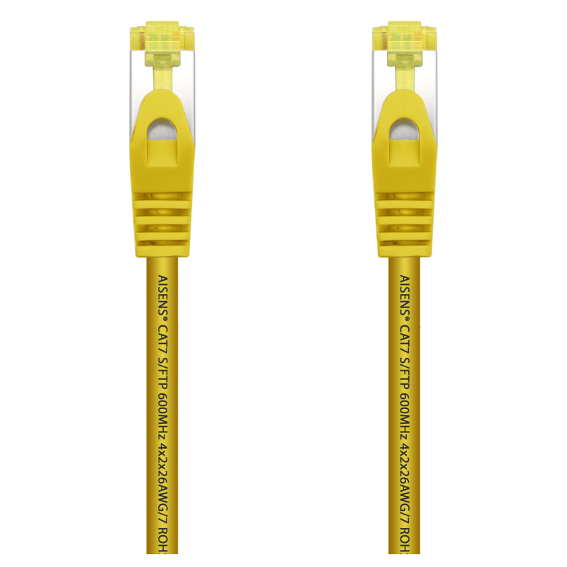 AISENS Cable De Red Latiguillo RJ45 LSZH Cat.7 600 MHz S/FTP PIMF AWG26, Amarillo, 1.0 m