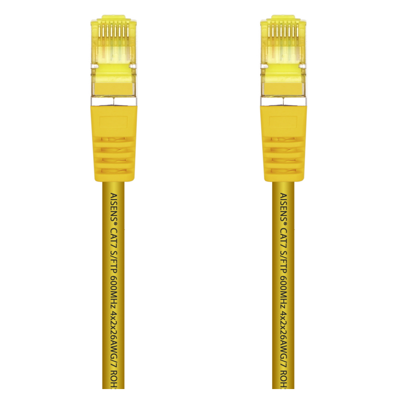 AISENS Cable De Red Latiguillo RJ45 LSZH Cat.7 600 MHz S/FTP PIMF AWG26, Amarillo, 2.0 m