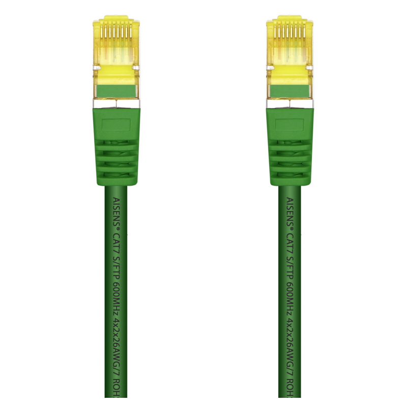 AISENS Cable De Red Latiguillo RJ45 LSZH Cat.7 600 MHz S/FTP PIMF AWG26, Verde, 0.5 m