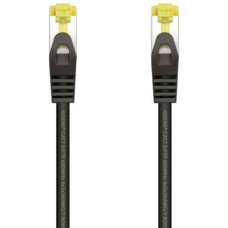 AISENS Cable De Red Latiguillo RJ45 LSZH Cat.7 600 MHz S/FTP PIMF AWG26, Negro, 25 cm