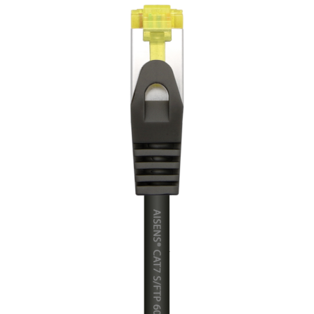 AISENS Cable De Red Latiguillo RJ45 LSZH Cat.7 600 MHz S/FTP PIMF AWG26, Negro, 1.0 m
