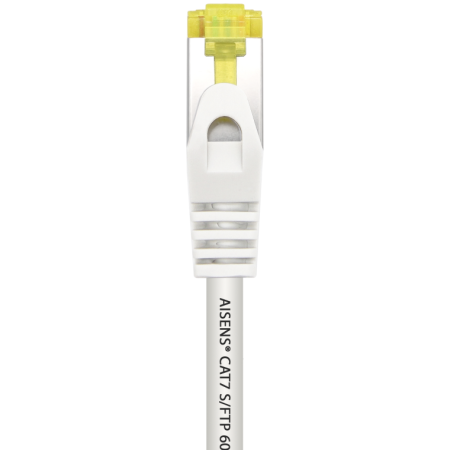 AISENS Cable De Red Latiguillo RJ45 LSZH Cat.7 600 MHz S/FTP PIMF AWG26, Blanco, 1.0 m