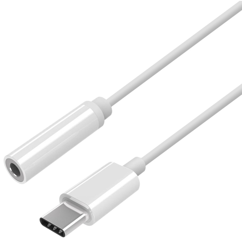 AISENS Conversor USB-C a audio estilo Apple, USB-C/M-Jack 3.5/H, Blanco, 15 cm