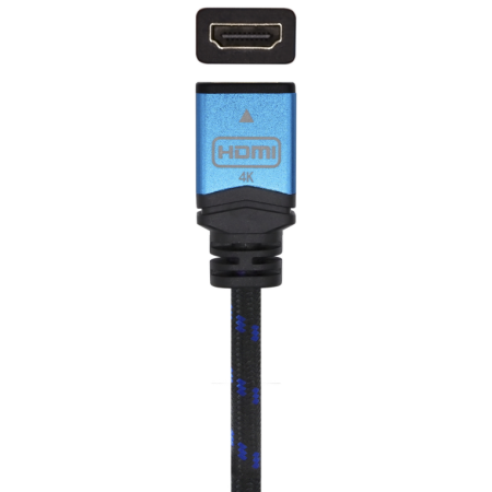 AISENS Cable HDMI V2.0 Prolongador Premium Alta Velocidad / HEC 4K@60Hz 18Gbps, A/M-A/H, Negro/Azul, 2.0m
