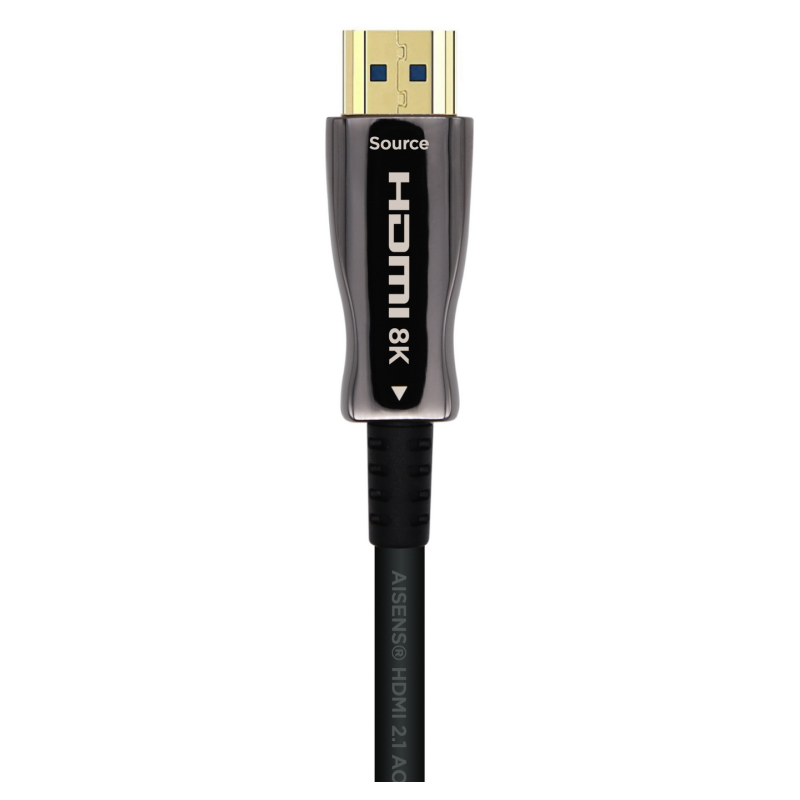 AISENS Cable HDMI V2.1 AOC Ultra Alta Velocidad / HEC 8k@60Hz 4k@120Hz 4:4:4 48Gbps, A/M-A/M, Negro, 40m