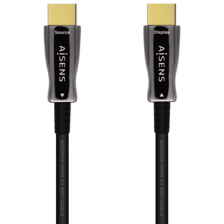 AISENS Cable HDMI V2.1 AOC Ultra Alta Velocidad / HEC 8k@60Hz 4k@120Hz 4:4:4 48Gbps, A/M-A/M, Negro, 50m