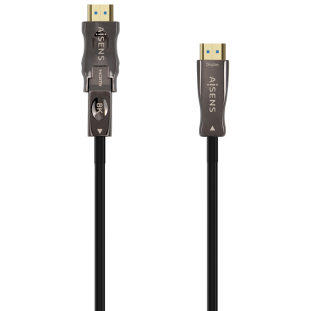 AISENS Cable Hdmi V2.1 AOC Desmontable Ultra Alta Velocidad / Hec 8K@60Hz 4K@120Hz 4:4:4 48Gbps, A/M-D/A/M, Negro, 30M