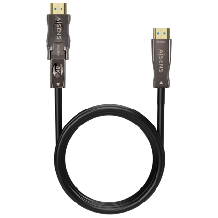 AISENS Cable Hdmi V2.1 AOC Desmontable Ultra Alta Velocidad / Hec 8K@60Hz 4K@120Hz 4:4:4 48Gbps, A/M-D/A/M, Negro, 30M