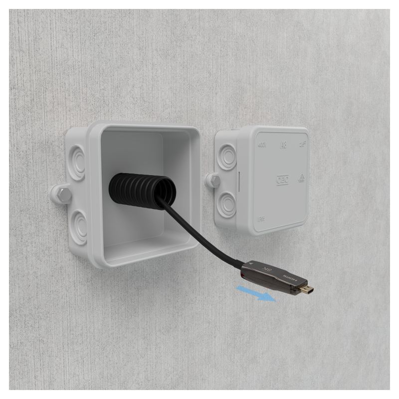 AISENS Cable Hdmi V2.1 AOC Desmontable Ultra Alta Velocidad / Hec 8K@60Hz 4K@120Hz 4:4:4 48Gbps, A/M-D/A/M, Negro, 30M