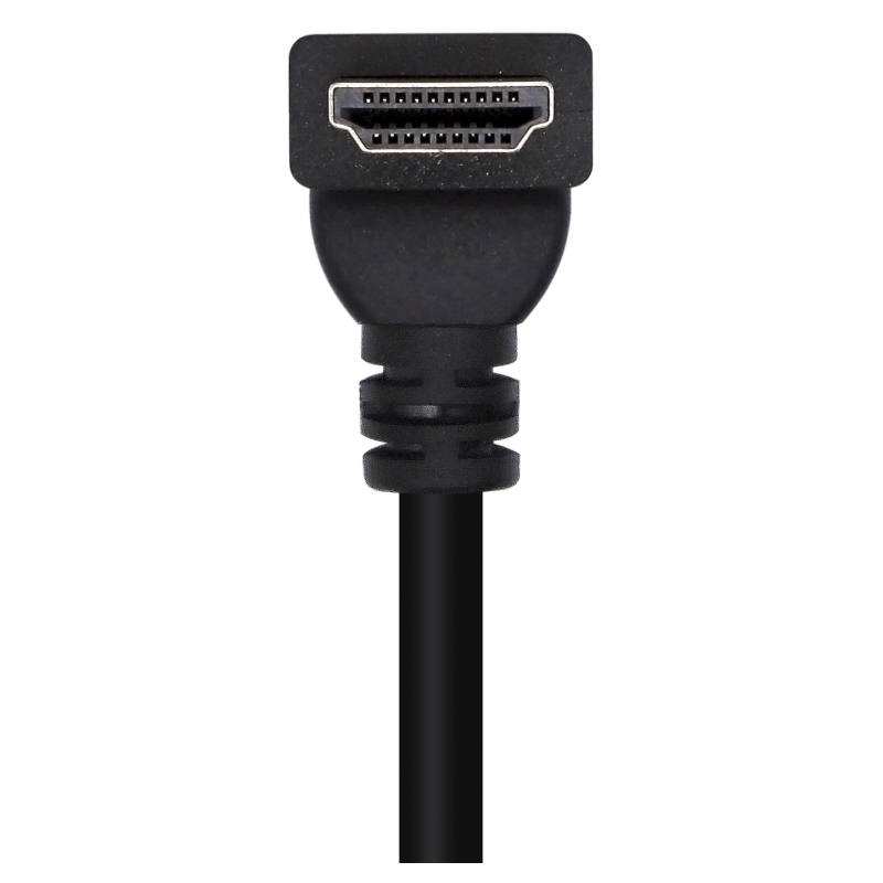 AISENS Cable HDMI V2.0 Acodado Premium Alta Velocidad / HEC 4K@60Hz 18Gbps, A/M-A/M, Negro, 2.0m