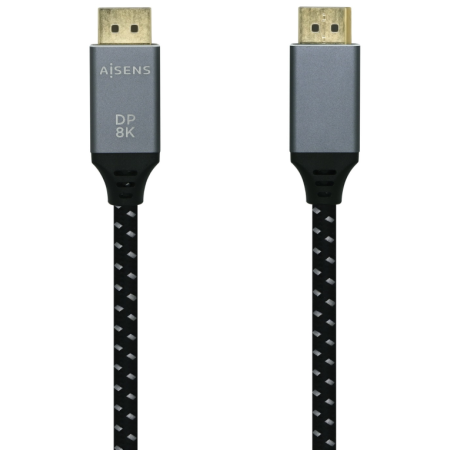 AISENS Cable Displayport V1.4 8k@60hz, DP/M-DP/M, Gris/Negro, 3.0m