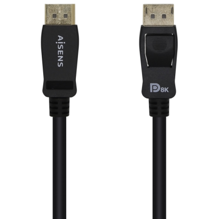 AISENS Cable Displayport Certificado V1.4 8k@60hz, DP/M-DP/M, Negro, 2.0m