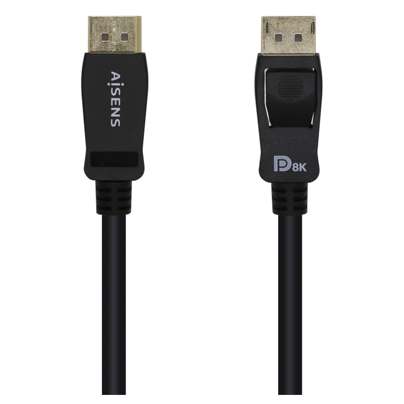 AISENS Cable Displayport Certificado V1.4 8k@60hz, DP/M-DP/M, Negro, 2.0m
