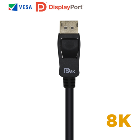 AISENS Cable Displayport Certificado V1.4 8k@60hz, DP/M-DP/M, Negro, 2.0m