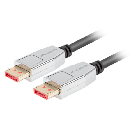 Lanberg CA-DPDP-20CU-0010-BK cable DisplayPort 1 m Negro, Plata