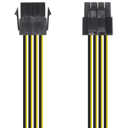 AISENS Cable Alimentación, 8pin/H-4+4pin/M, 30cm