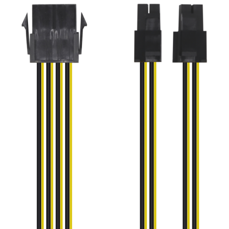 AISENS Cable Alimentación, 8pin/H-4+4pin/M, 30cm
