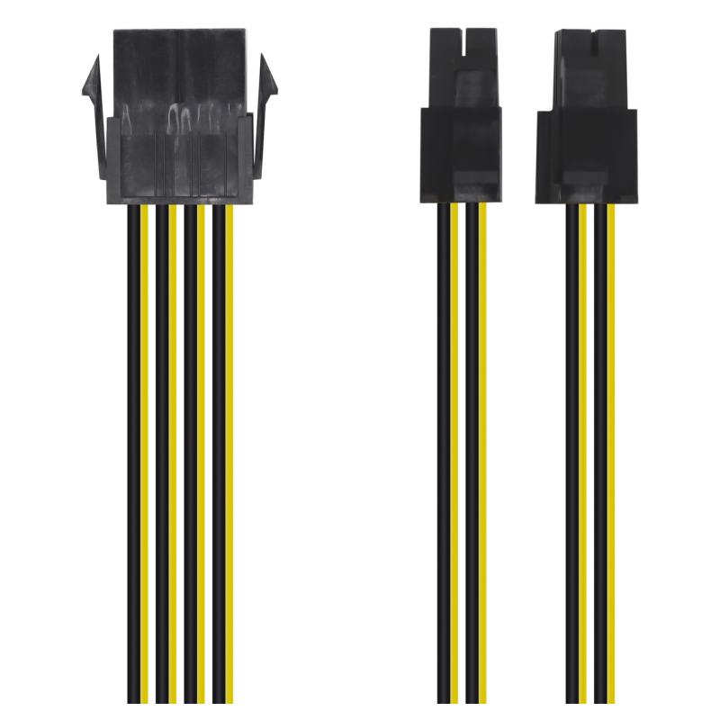 AISENS Cable Alimentación, 8pin/H-4+4pin/M, 30cm