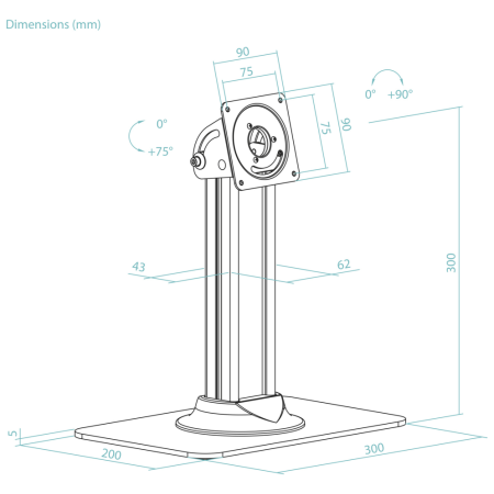TooQ Soporte de Mesa para Marco Antirrobo Tablet