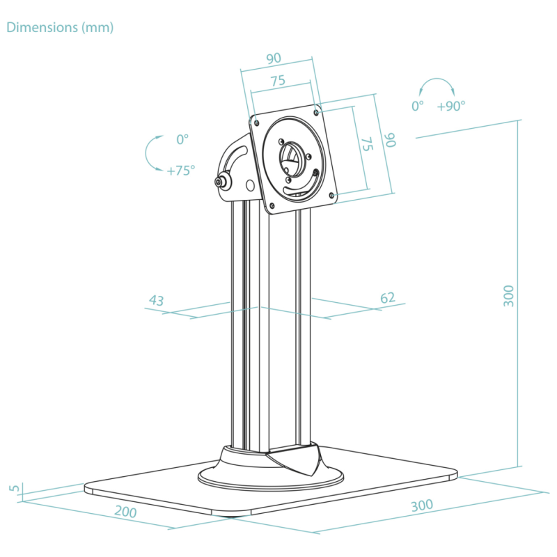 TooQ Soporte de Mesa para Marco Antirrobo Tablet