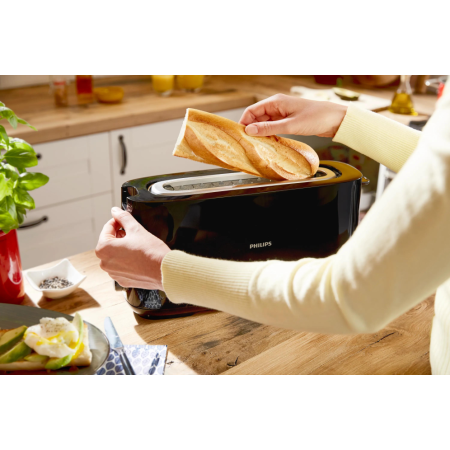 Philips Daily Collection HD2590/90 Tostadora - ranura larga, negro