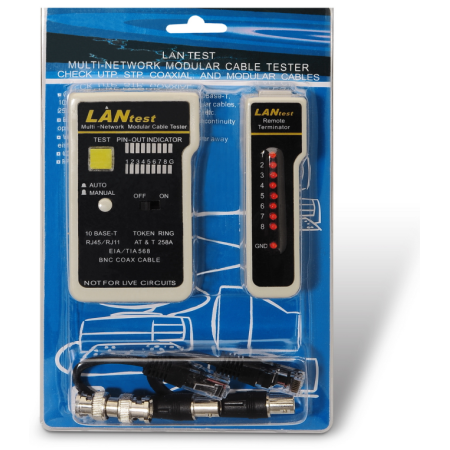 AISENS A142-0314 comprobador de cables de red Comprobador de cables UTP/STP Negro, Gris