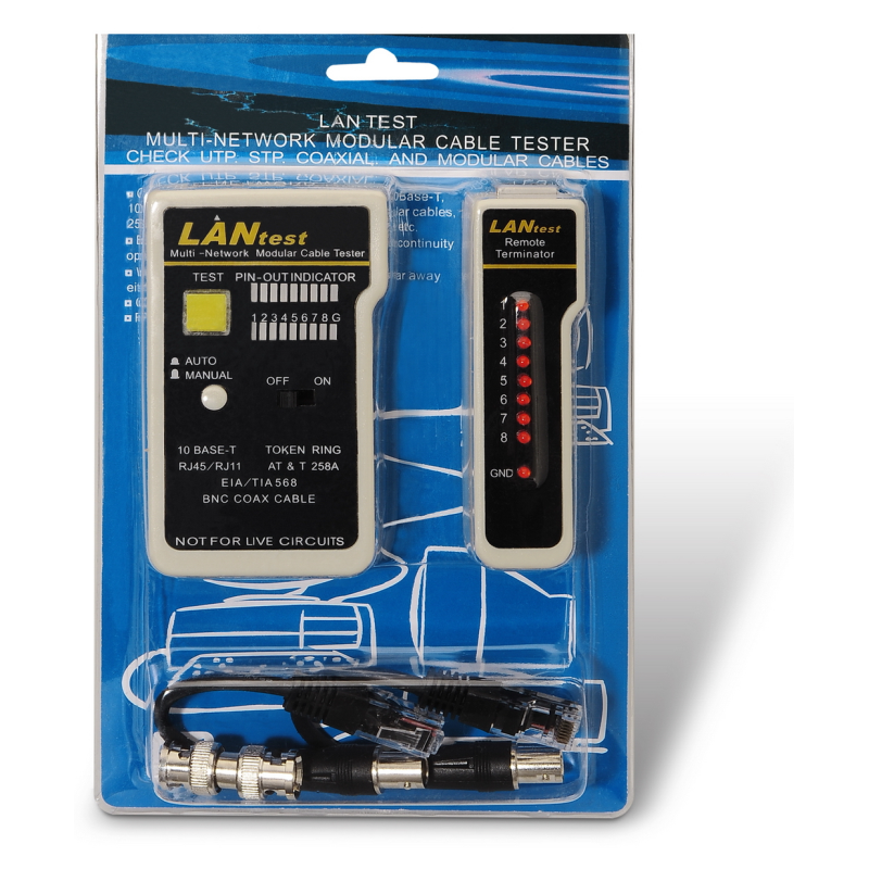 AISENS A142-0314 comprobador de cables de red Comprobador de cables UTP/STP Negro, Gris