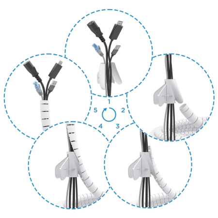 AISENS A151-0919 organizador de cables Universal Pasacables Blanco 1 pieza(s)