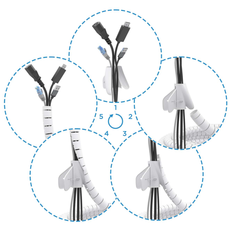 AISENS A151-0919 organizador de cables Universal Pasacables Blanco 1 pieza(s)