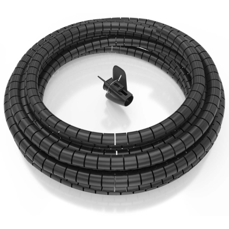 AISENS Organizador de cable en espiral 25mm, Negro, 10.0m