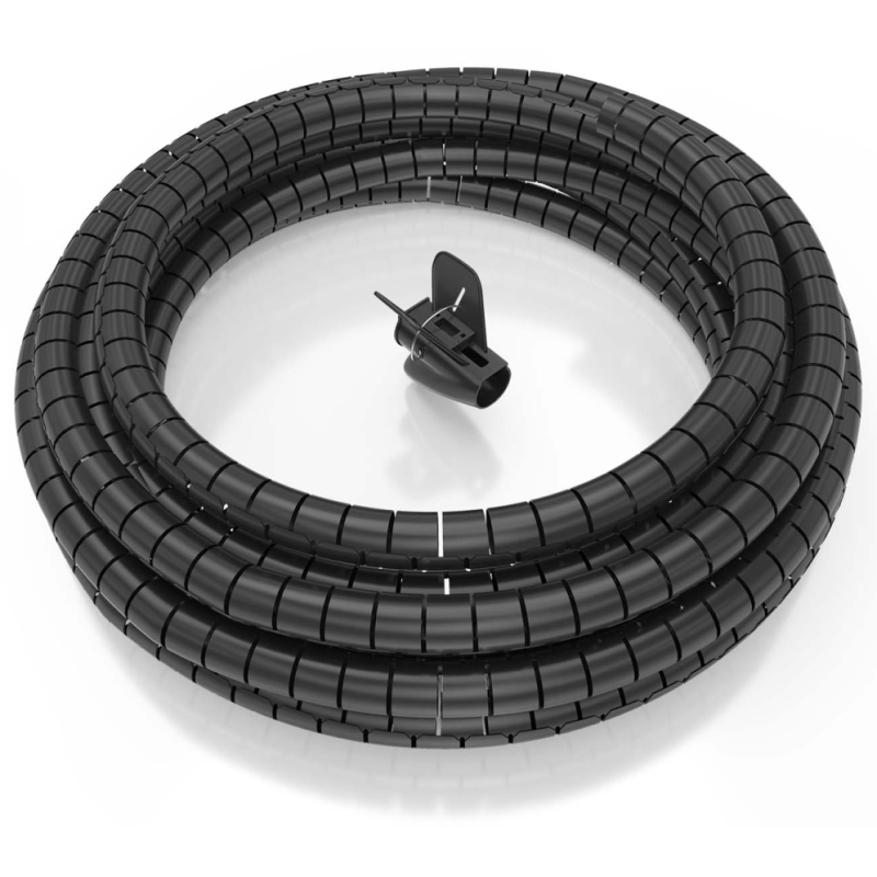 AISENS Organizador de cable en espiral 25mm, Negro, 10.0m