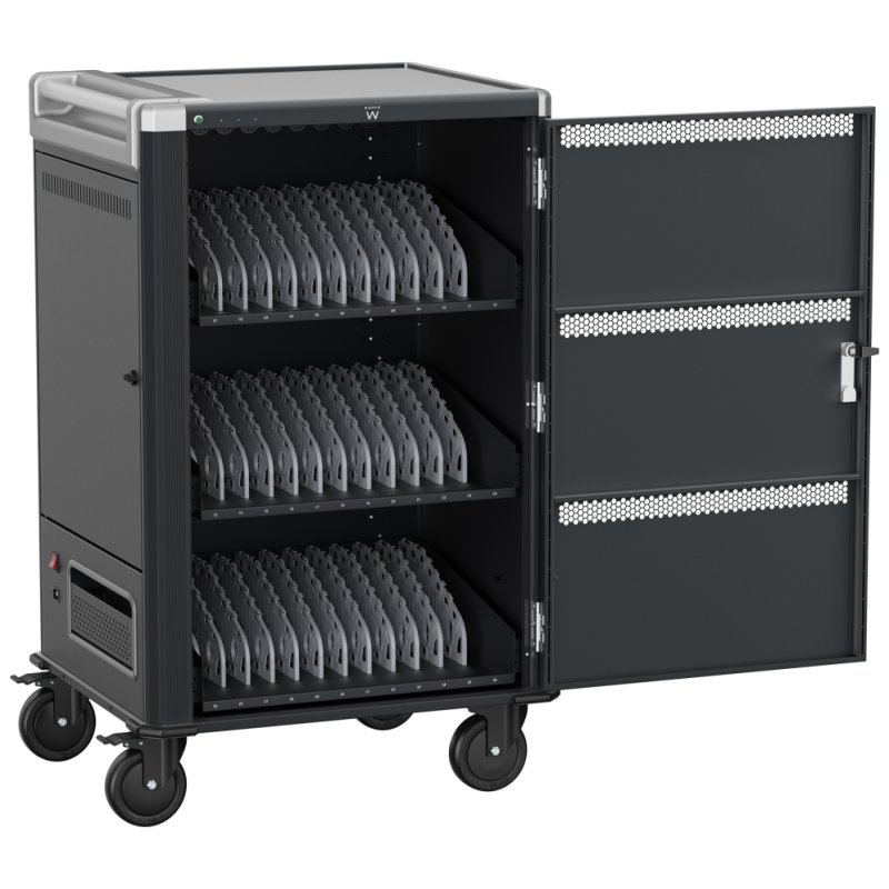 Ewent EW1701 carrito y armario de dispositivo portátil Armario de gestión y carga para dispositivos portátiles Negro, Gris
