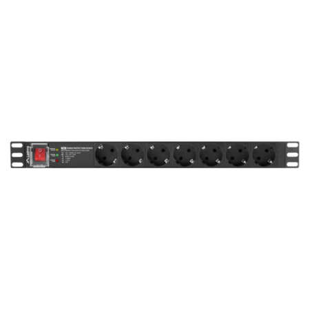 Lanberg PDU-PRO-07F-0200-BK unidad de distribución de energía (PDU) 6 salidas AC 1U Negro