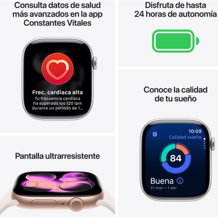 Apple Watch Series 11 OLED 42 mm Digital 374 x 446 Pixeles Pantalla táctil 5G Negro Wifi GPS (satélite)